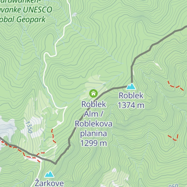 Map of Roblek Alm / Roblekova planina
