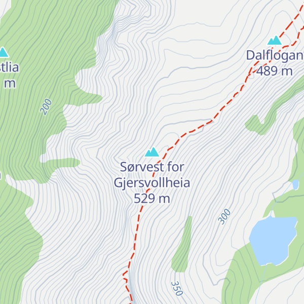 Map of Sørvest for Gjersvollheia