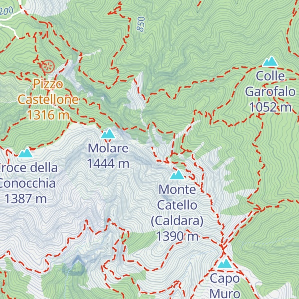 Map of Monte di Mezzo (Canino)