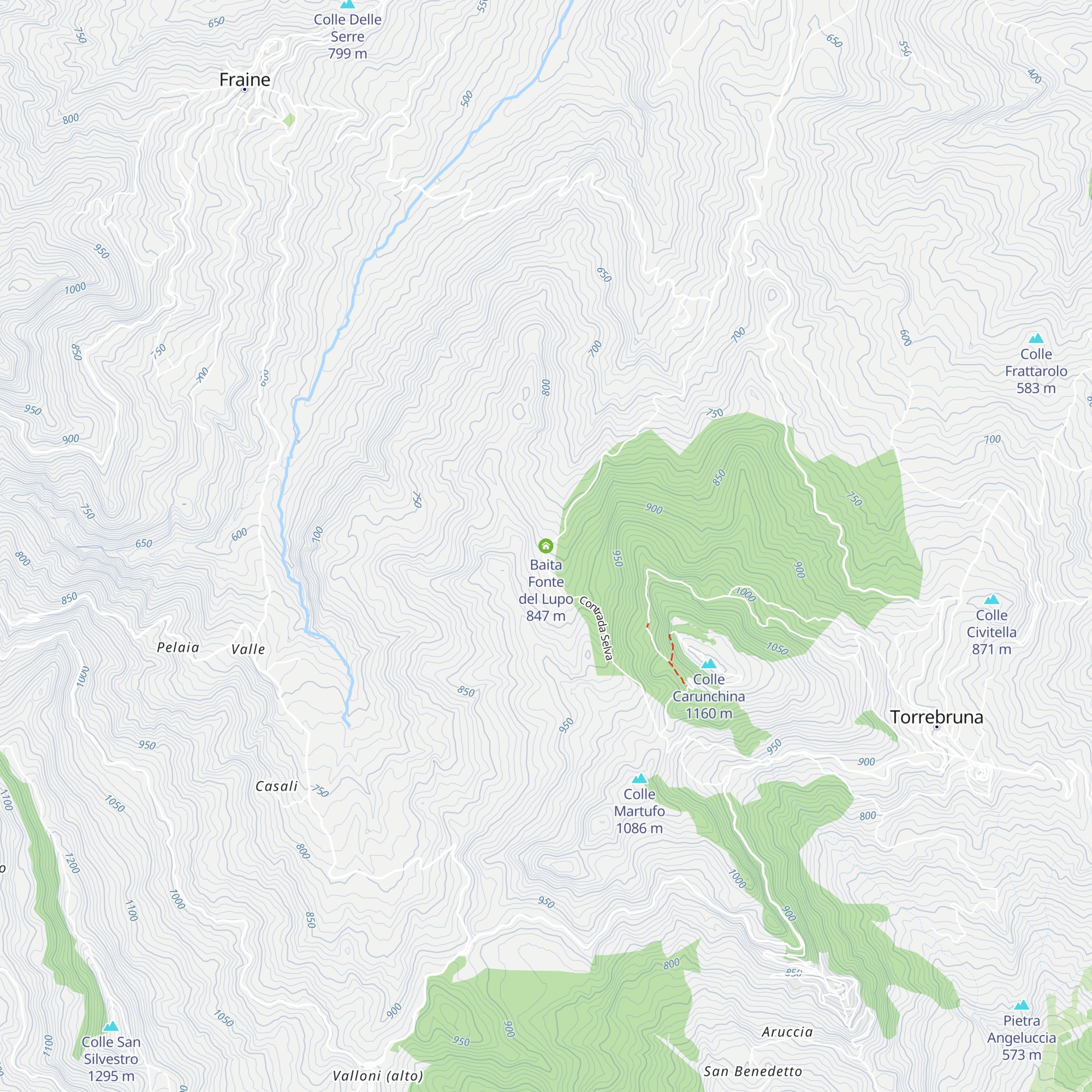 Baita Fonte del Lupo map