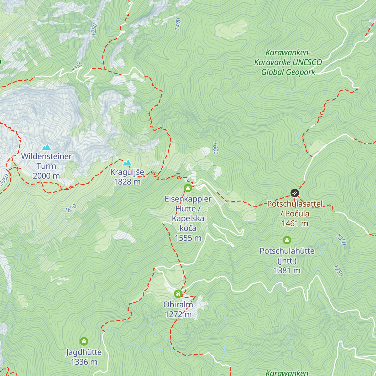 Eisenkappler Hütte / Kapelska koča map