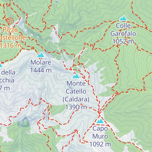 Map of Monte Catello (Caldara)