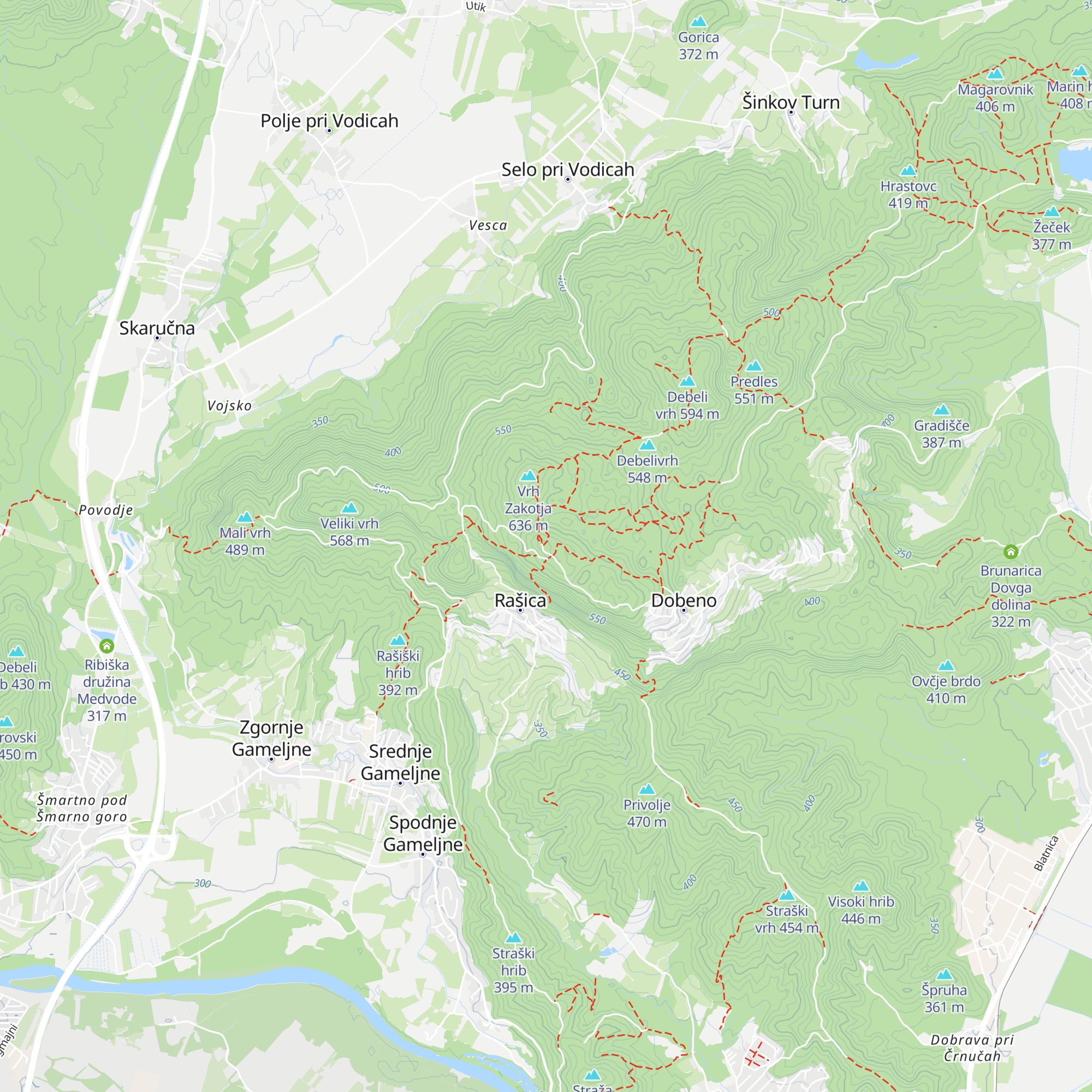AKOS - RNP Rašica map