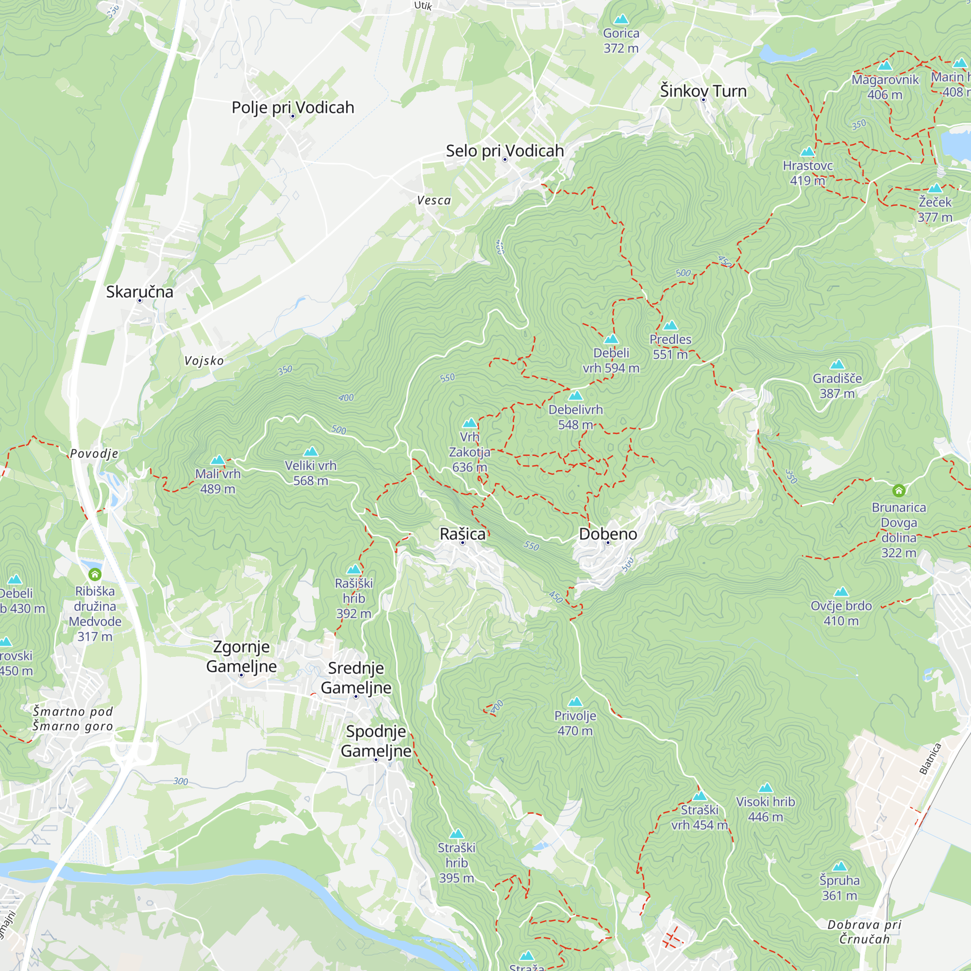 AKOS - RNP Rašica map