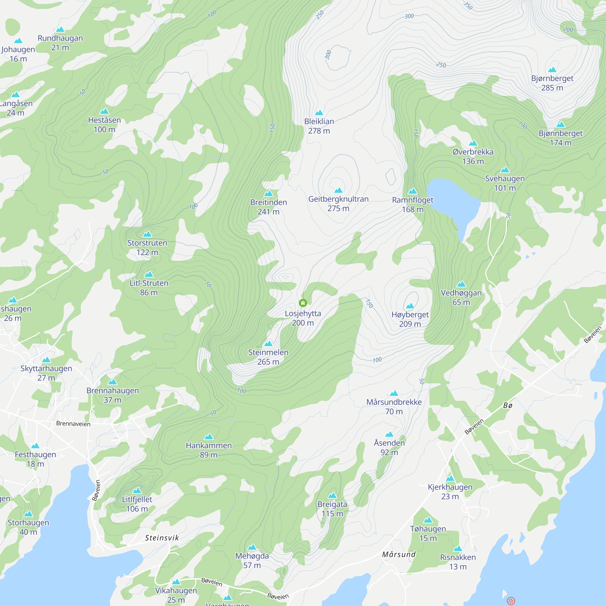 Losjehytta map