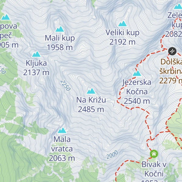 Map of Na Križu