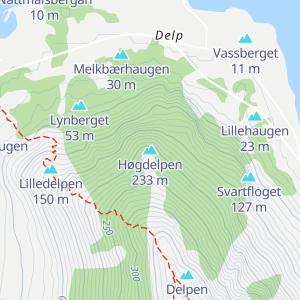 Map of Høgdelpen