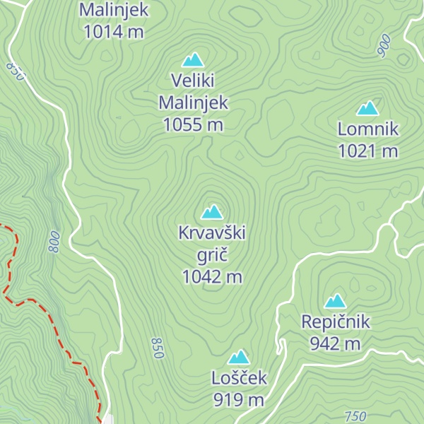 Map of Krvavški grič