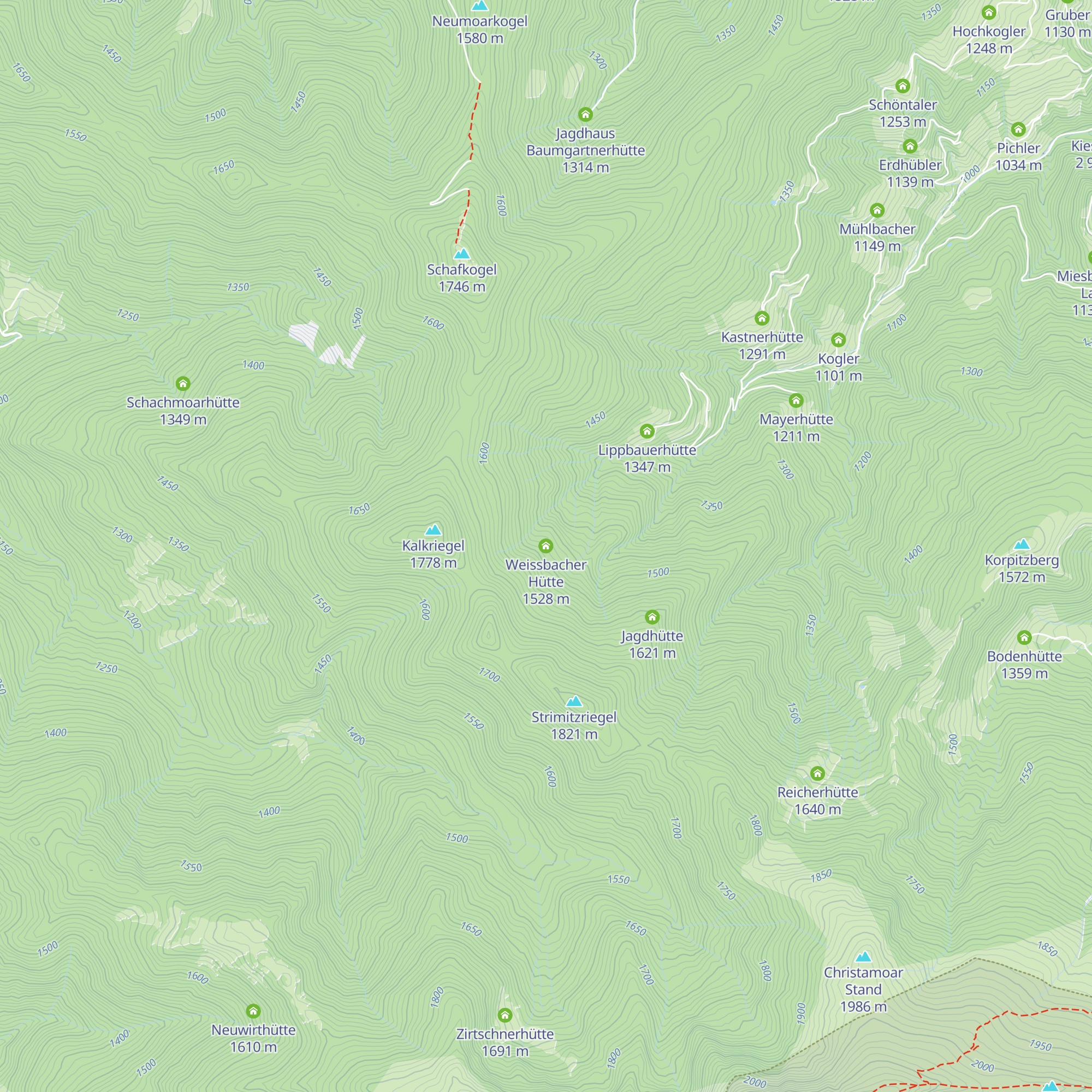 Weissbacher Hütte map