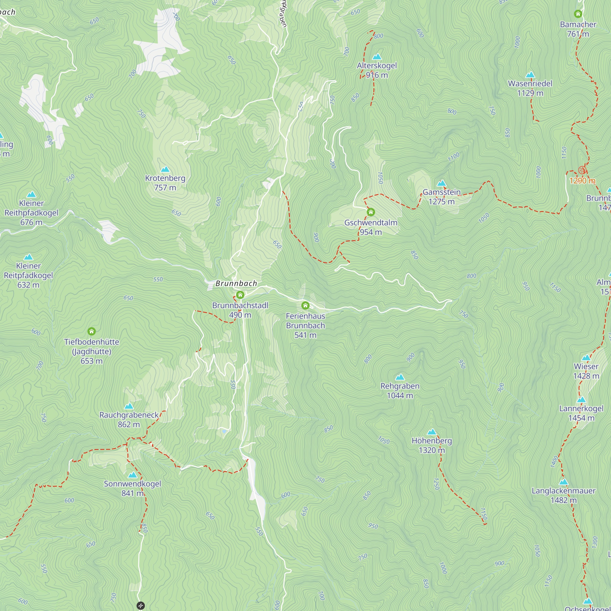 Ferienhaus Brunnbach map