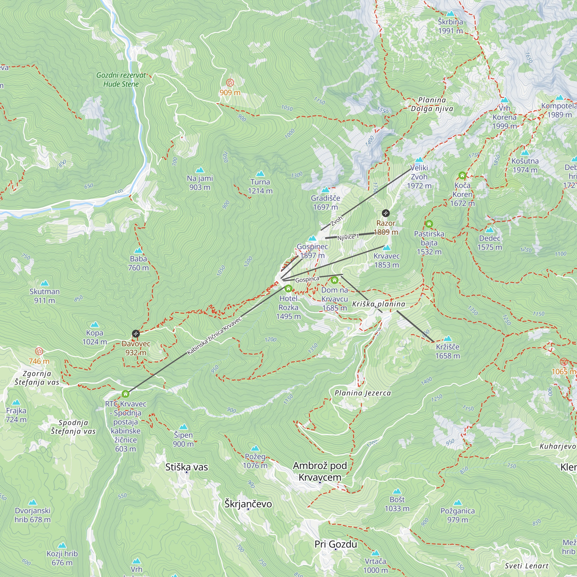 Hotel Rozka map