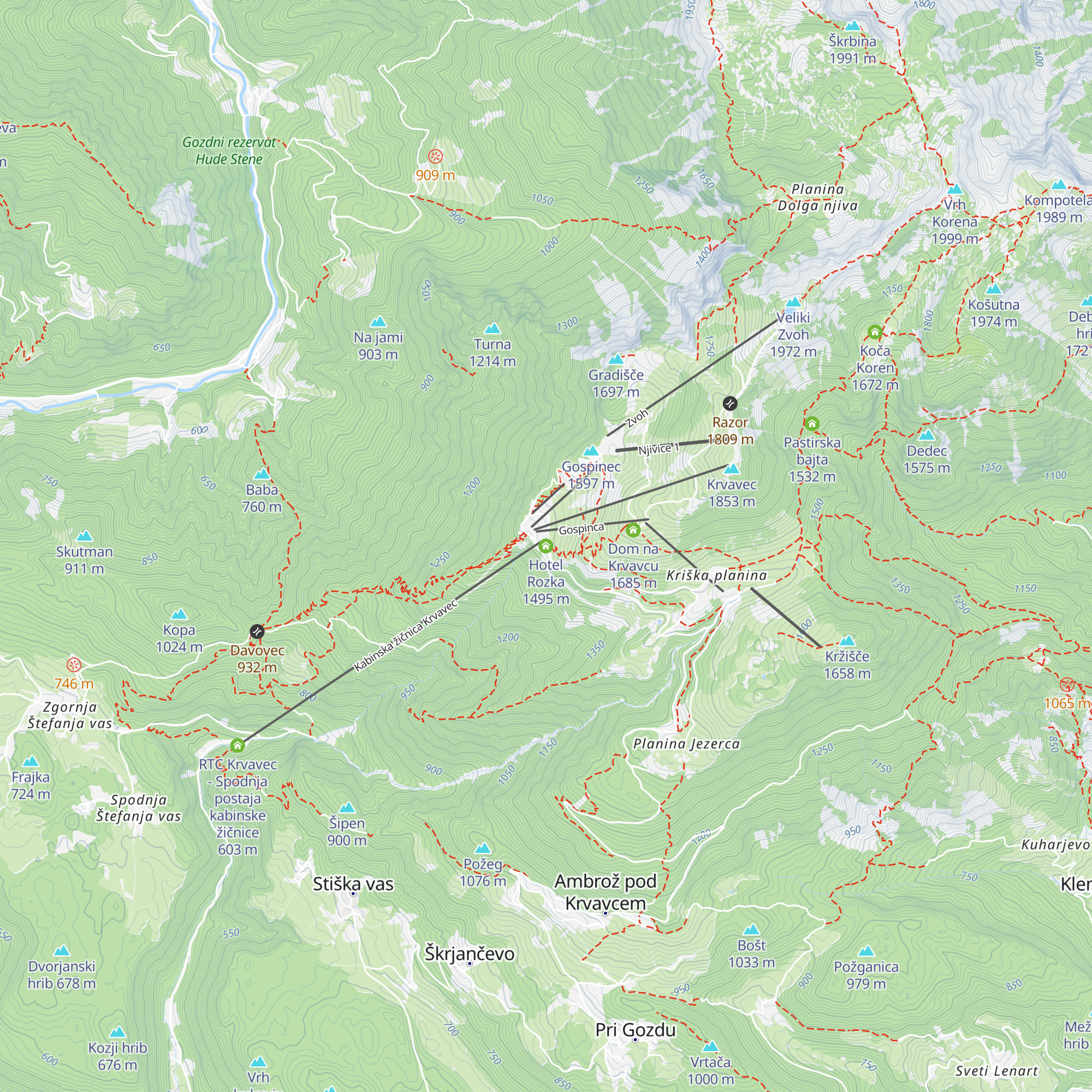 Hotel Rozka map