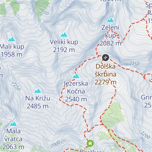 Map of Jezerska Kočna
