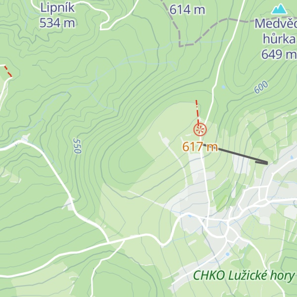 Map of Polevský vrch