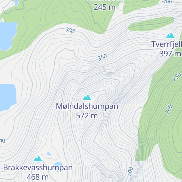 Map of Tverrfjelltinden