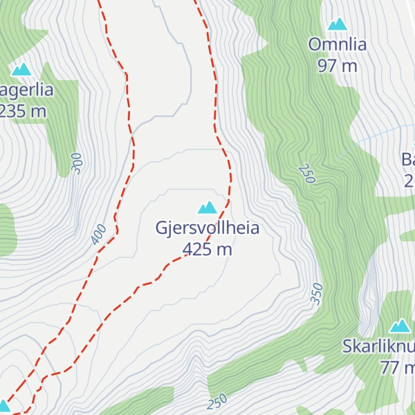 Map of Gjersvollheia