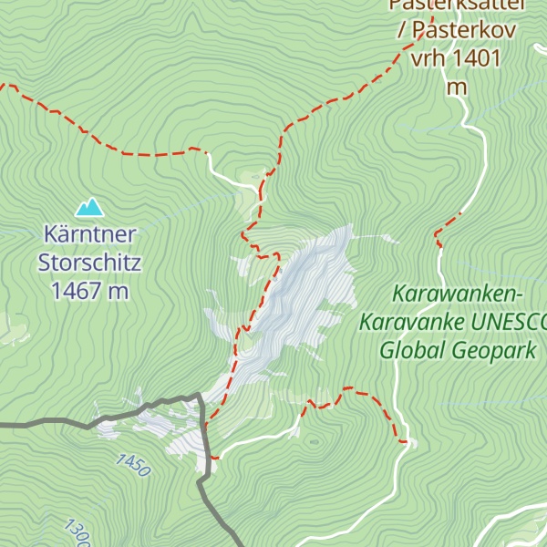 Map of Kärntner Storschitz / Pristovški Storžič