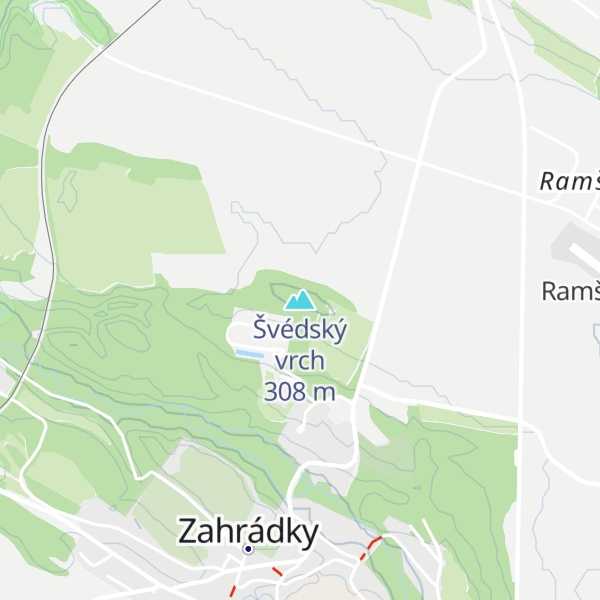 Map of Švédský vrch