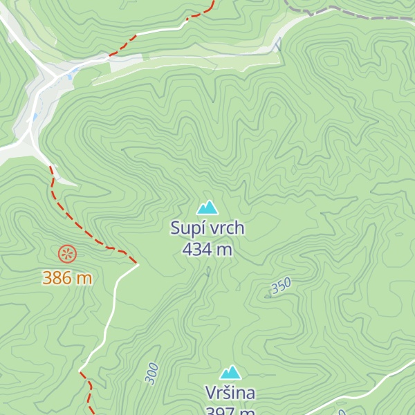 Map of Supí vrch