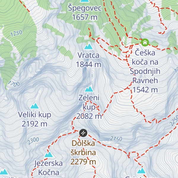 Map of Zeleni kup