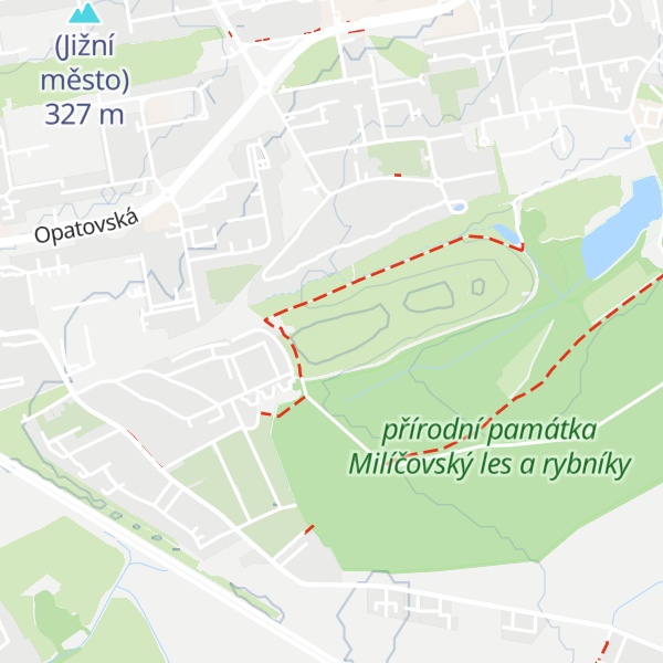 Map of Milíčovský vrch