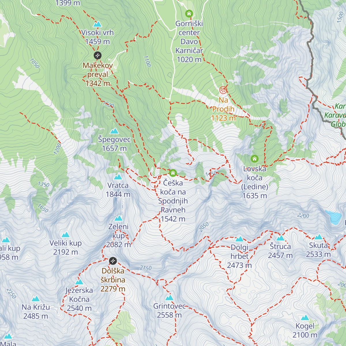 Češka koča na Spodnjih Ravneh map