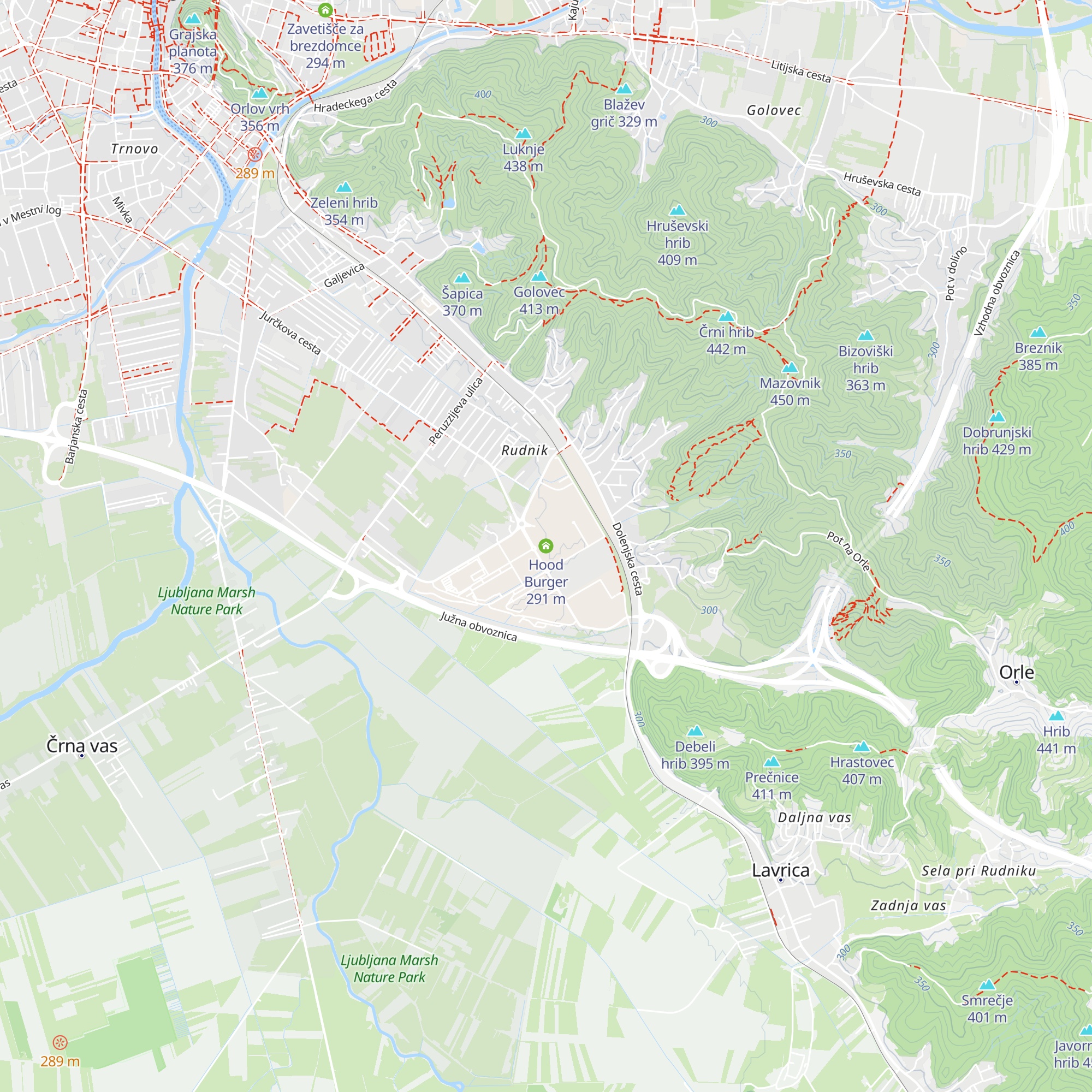 Hood Burger map