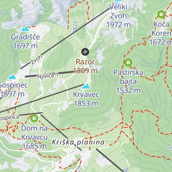 Map of Krvavec
