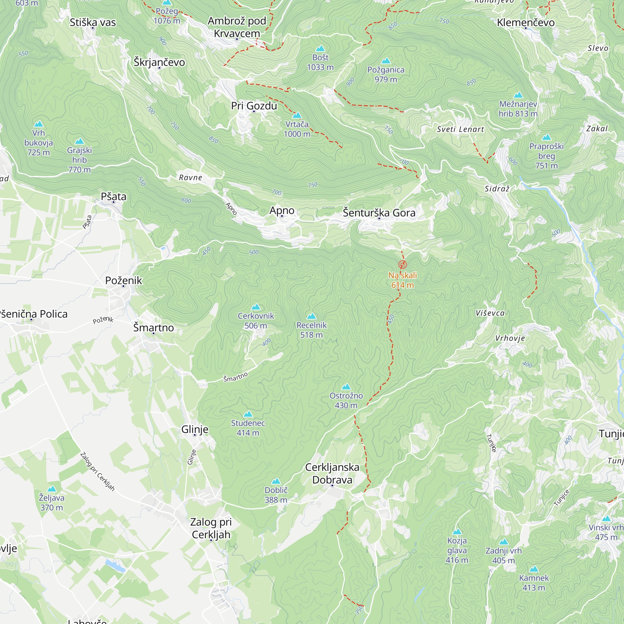 Tičarjeva koča na Recelniku map