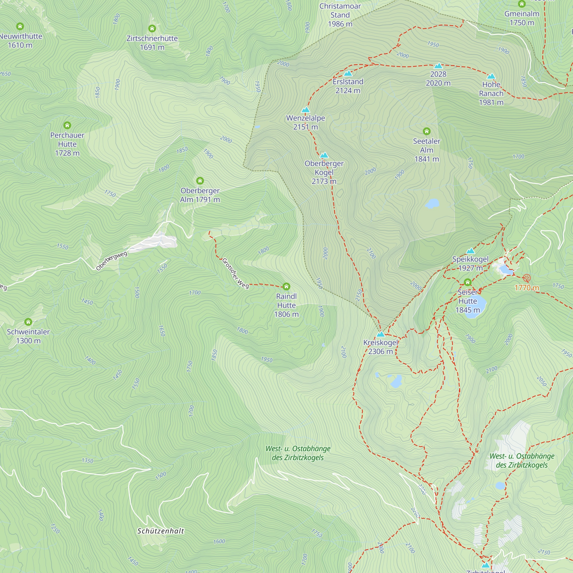 Raindl Hütte map