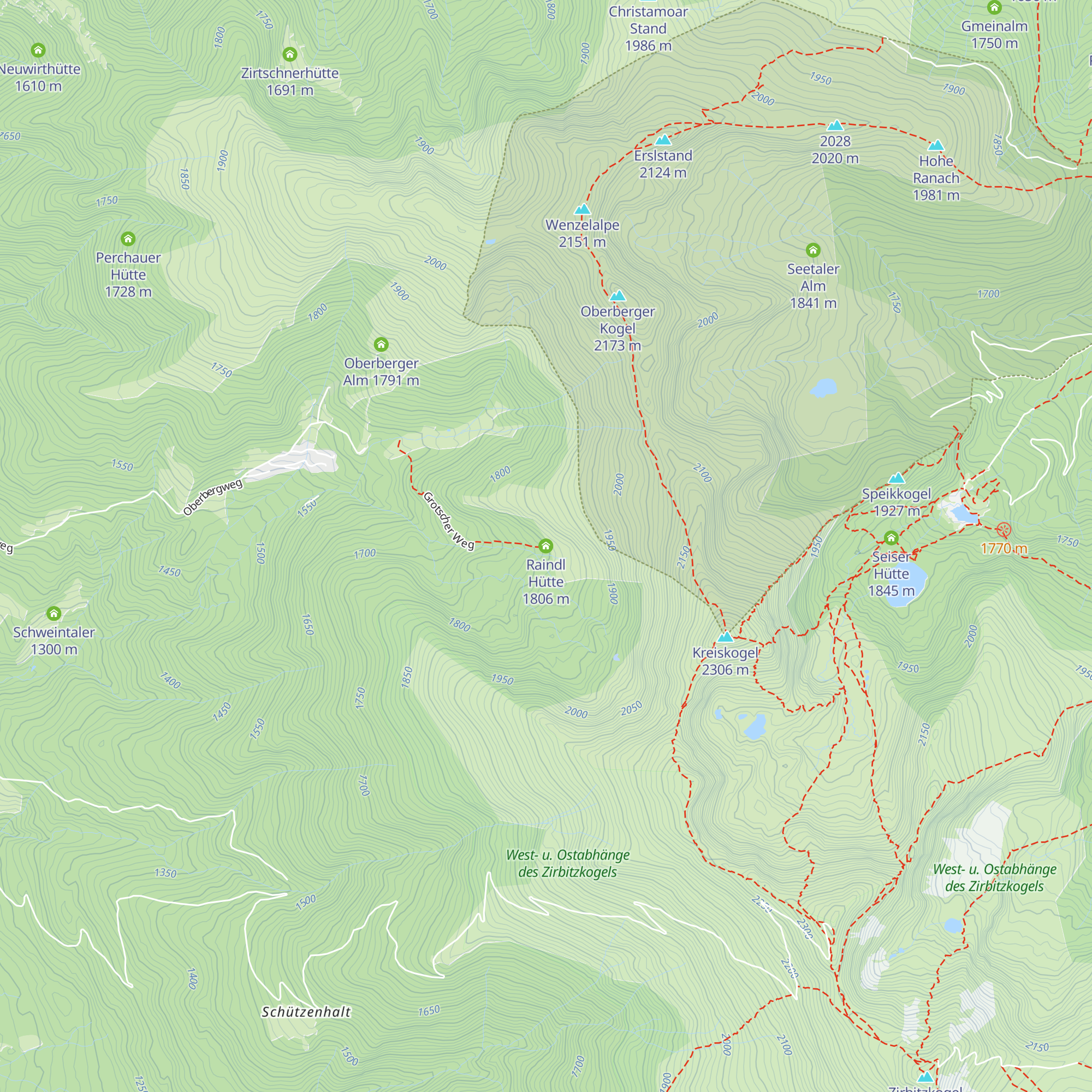Raindl Hütte map