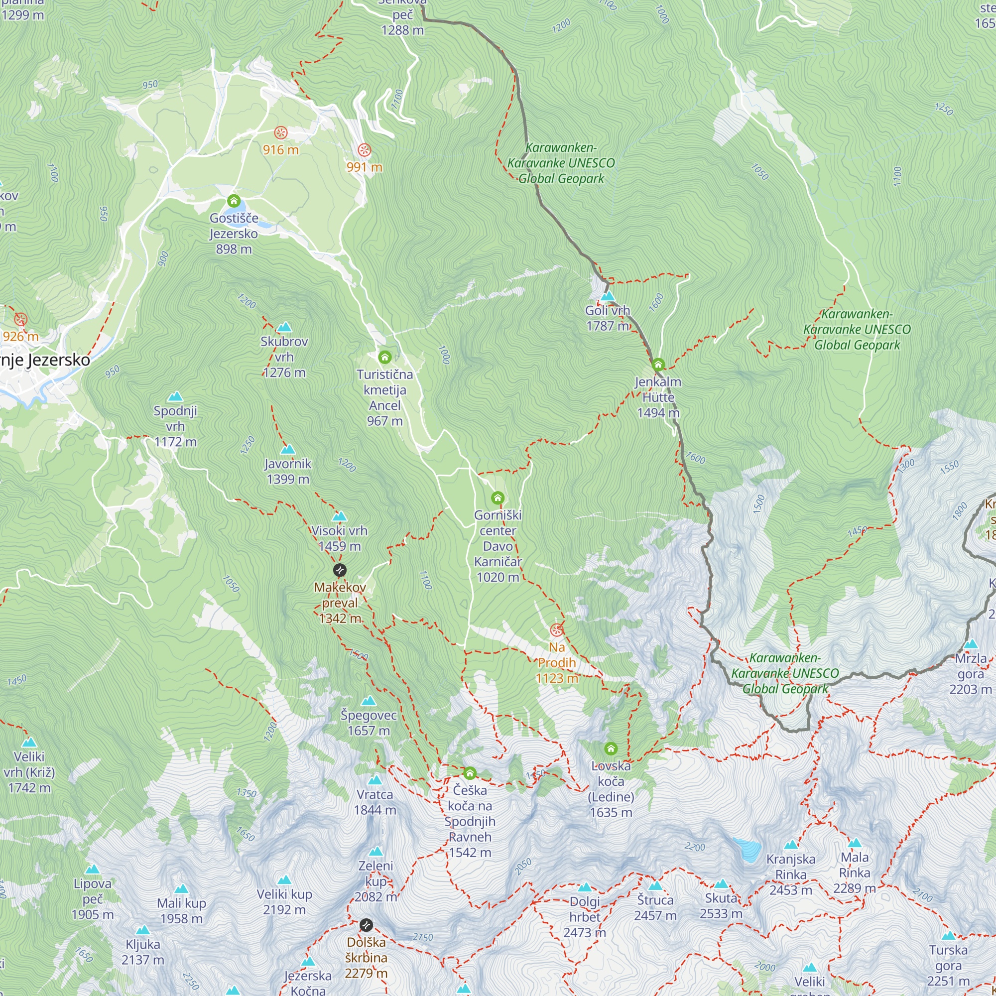 Gorniški center Davo Karničar map