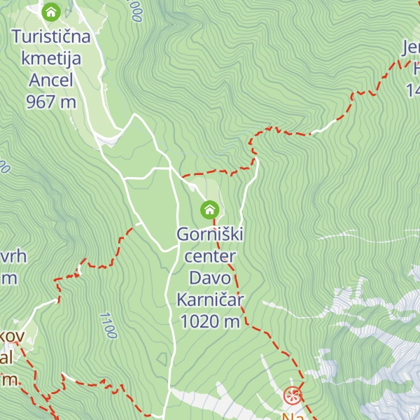 Map of Gorniški center Davo Karničar