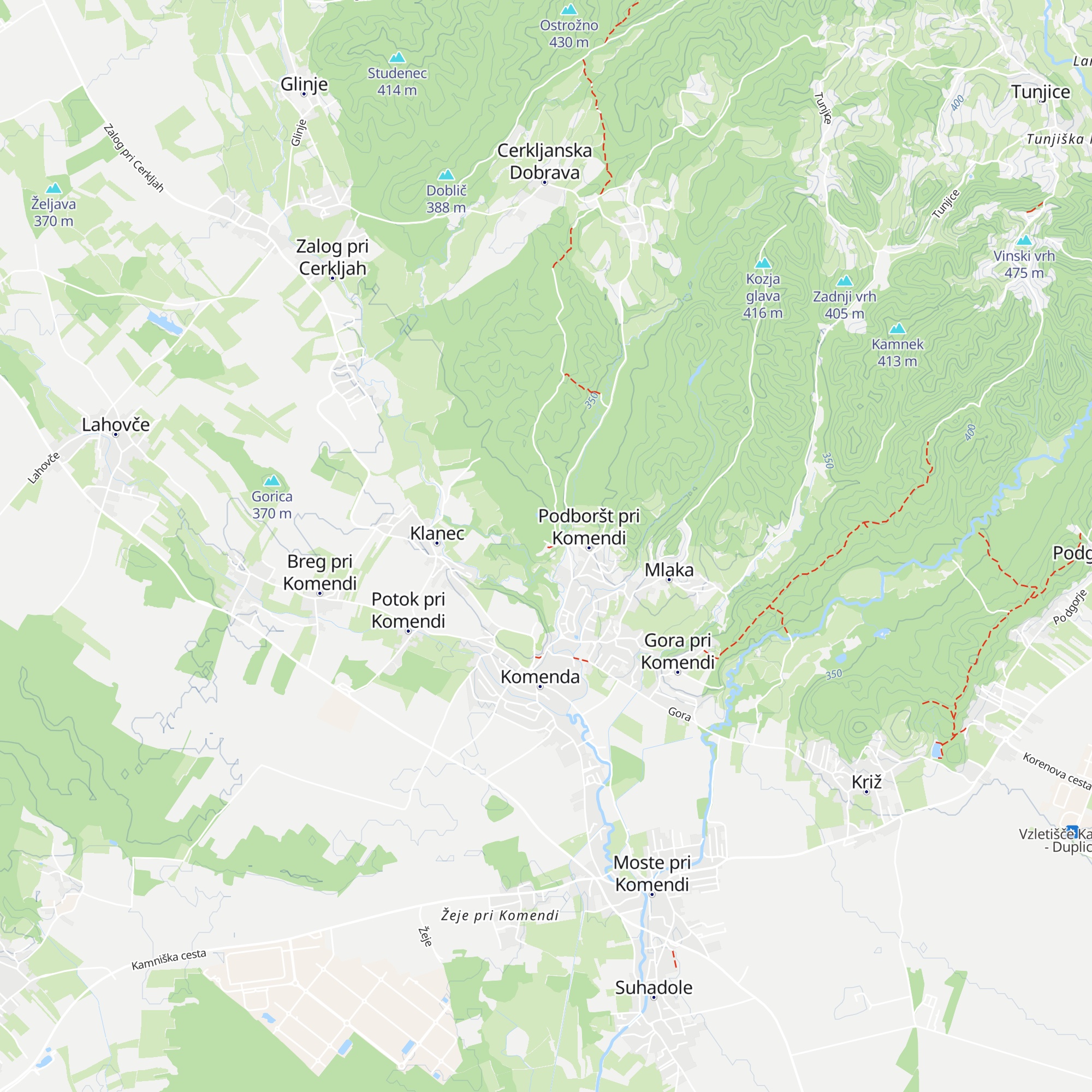 Planinski dom Komenda map