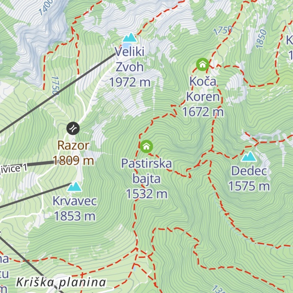 Map of Pastirska bajta