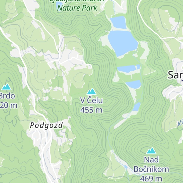 Map of V Čelu