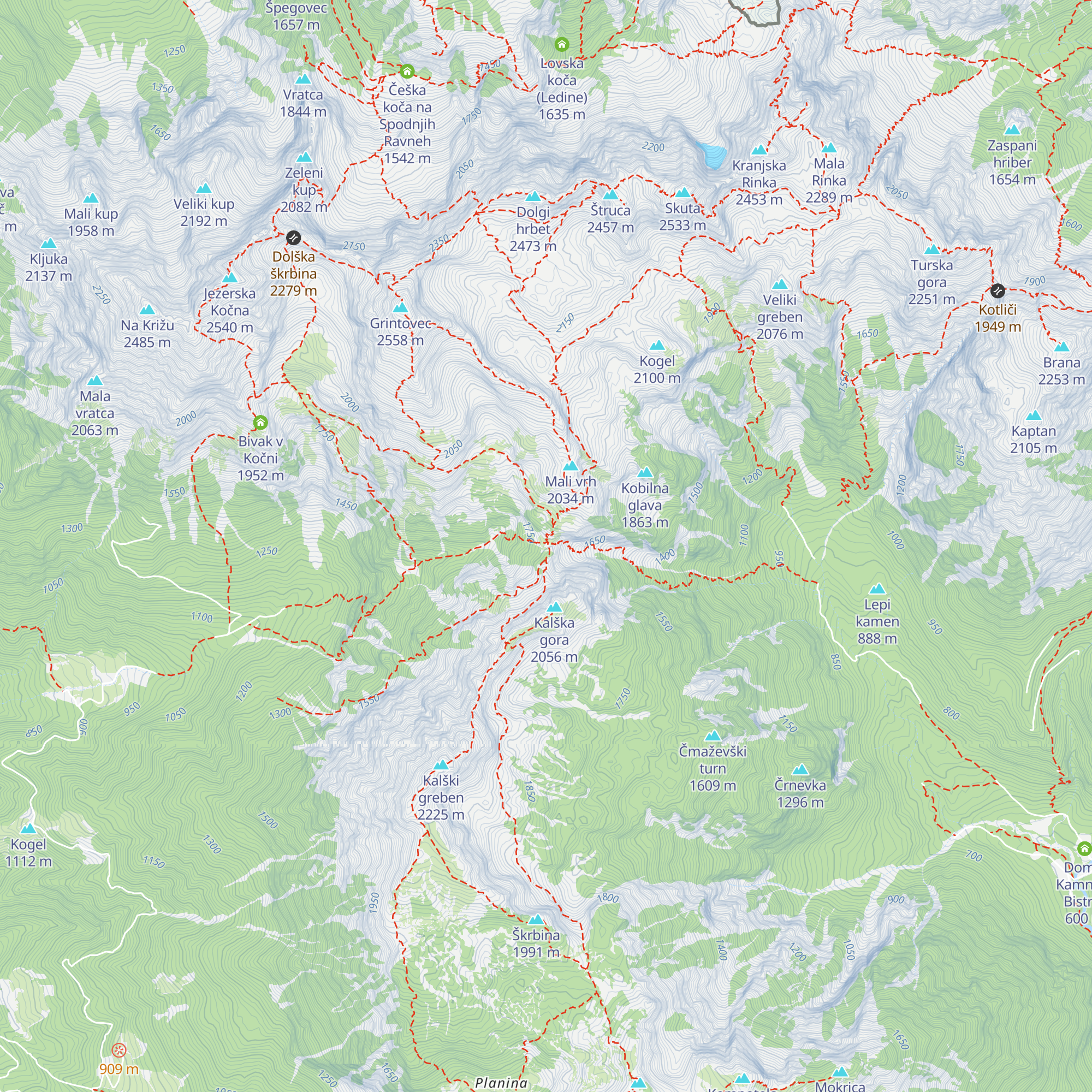 Cojzova koča na Kokrskem sedlu map