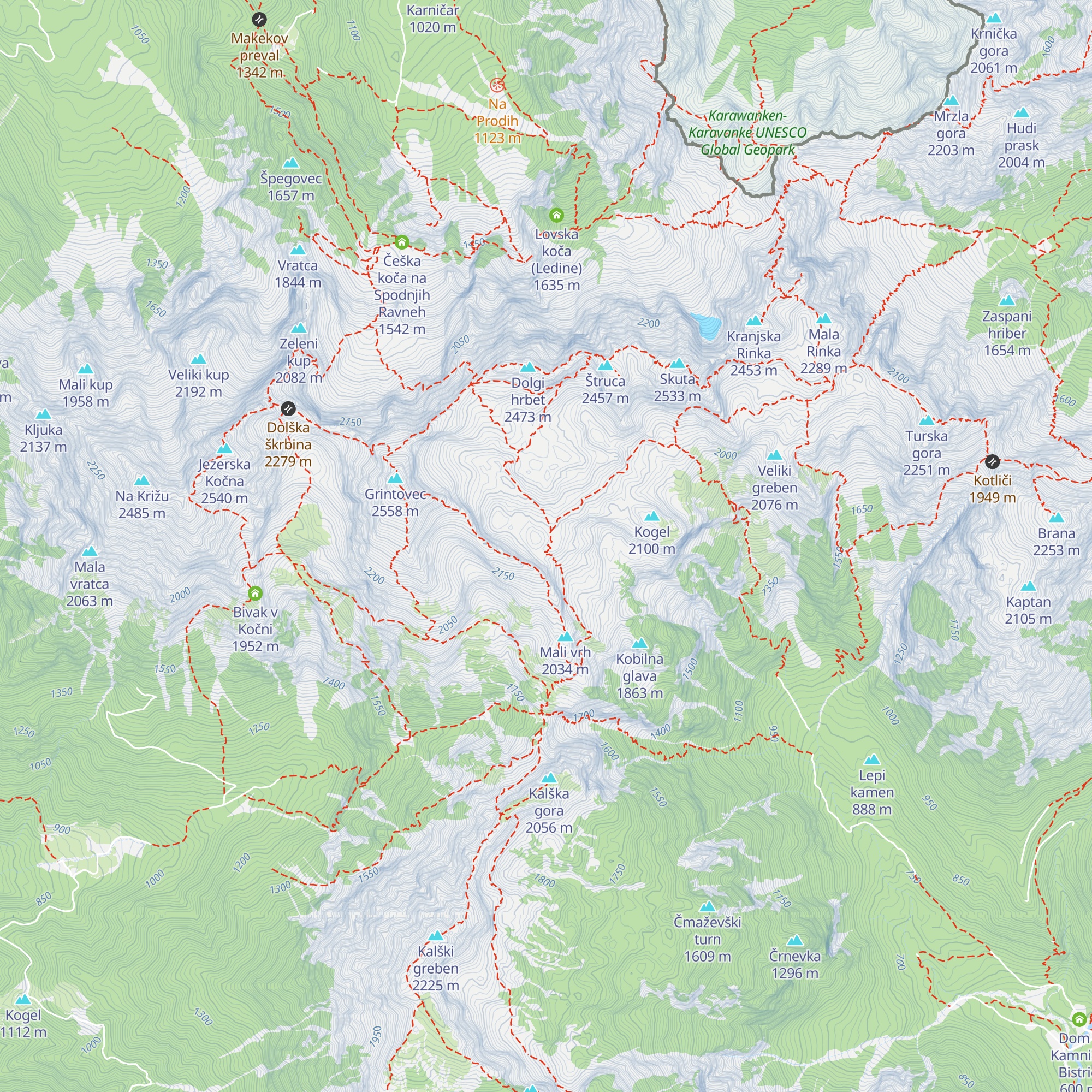 Bivak Pavla Kemperla map