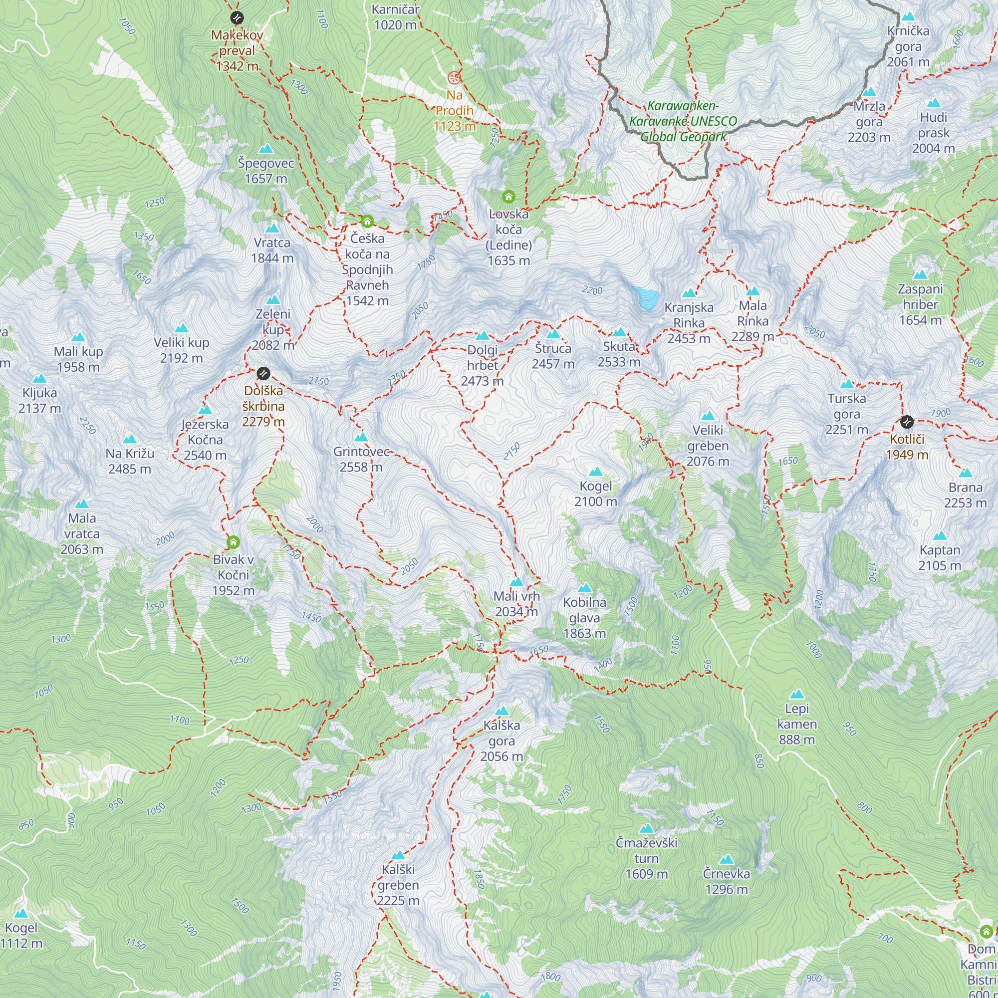 Bivak Pavla Kemperla map