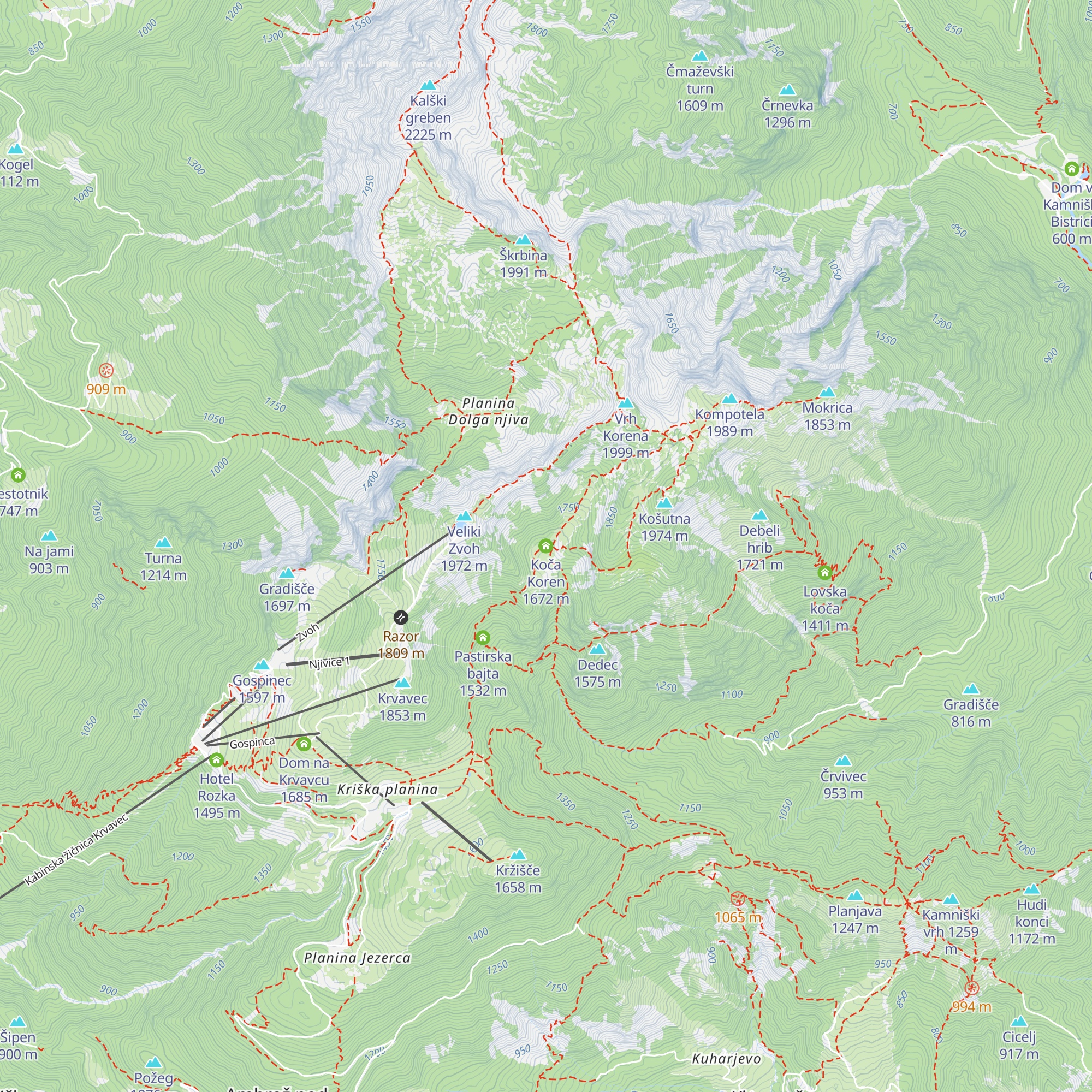 Koča Koren map