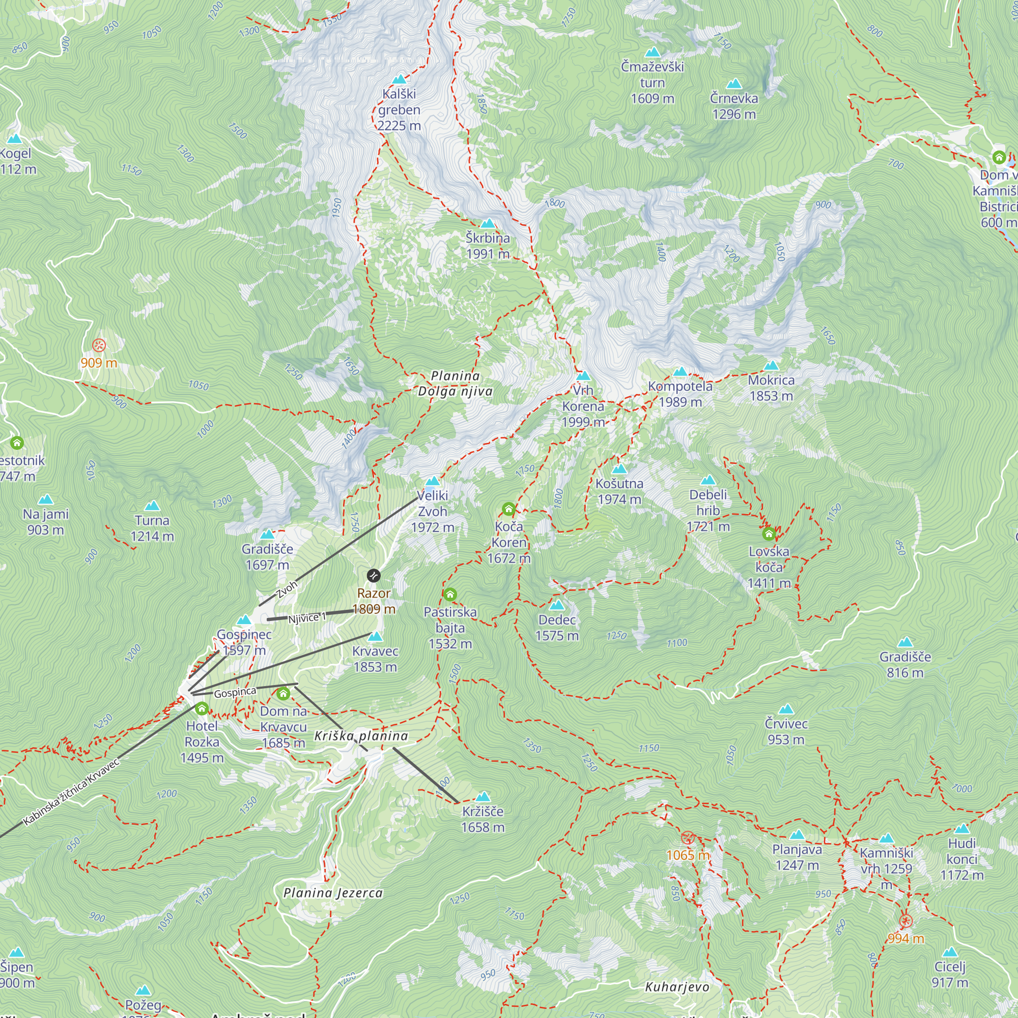 Koča Koren map