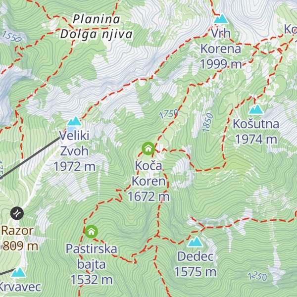 Map of Koča Koren