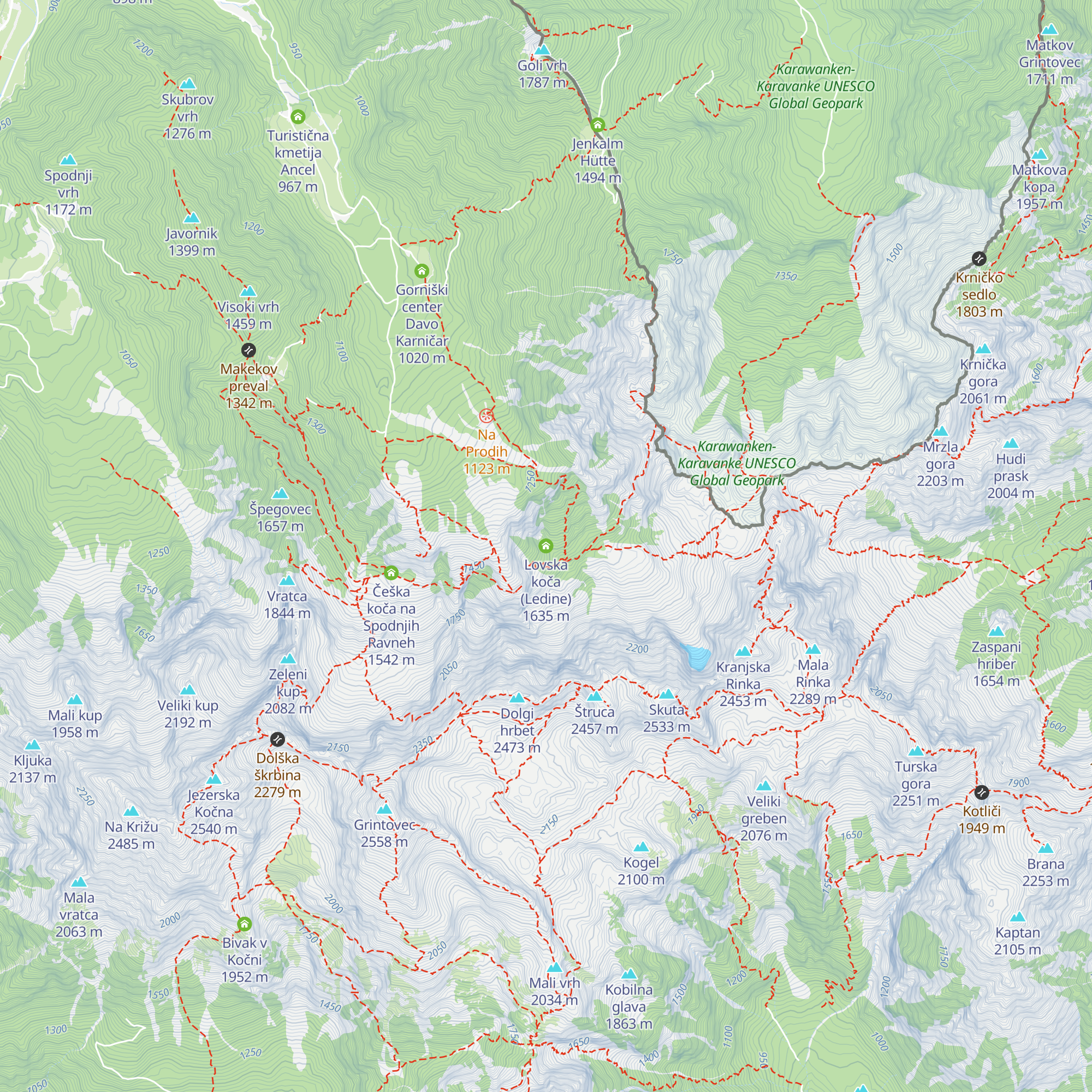 Lovska koča (Ledine) map