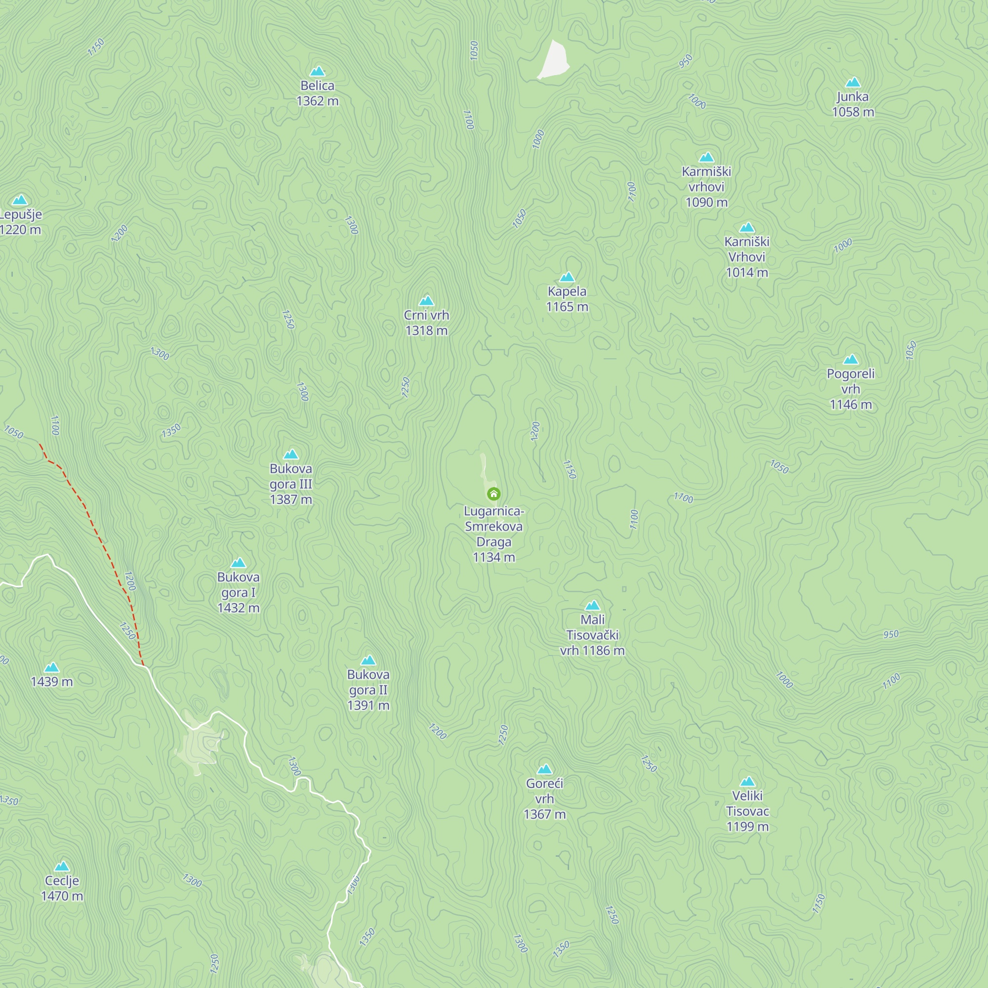 Lugarnica-Smrekova Draga map