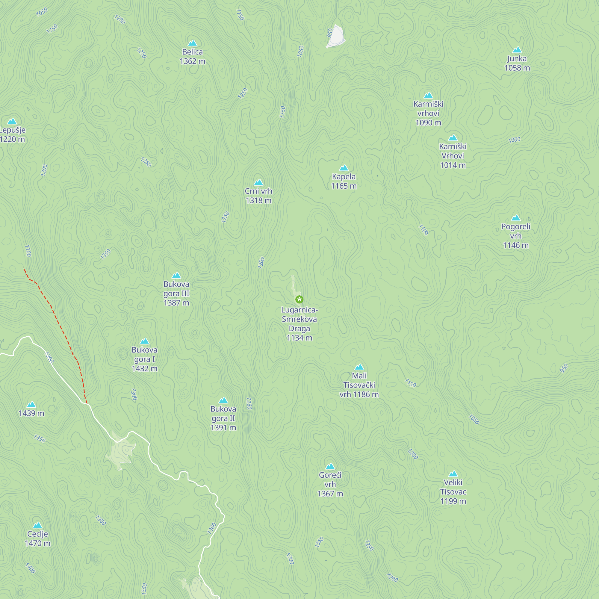 Lugarnica-Smrekova Draga map