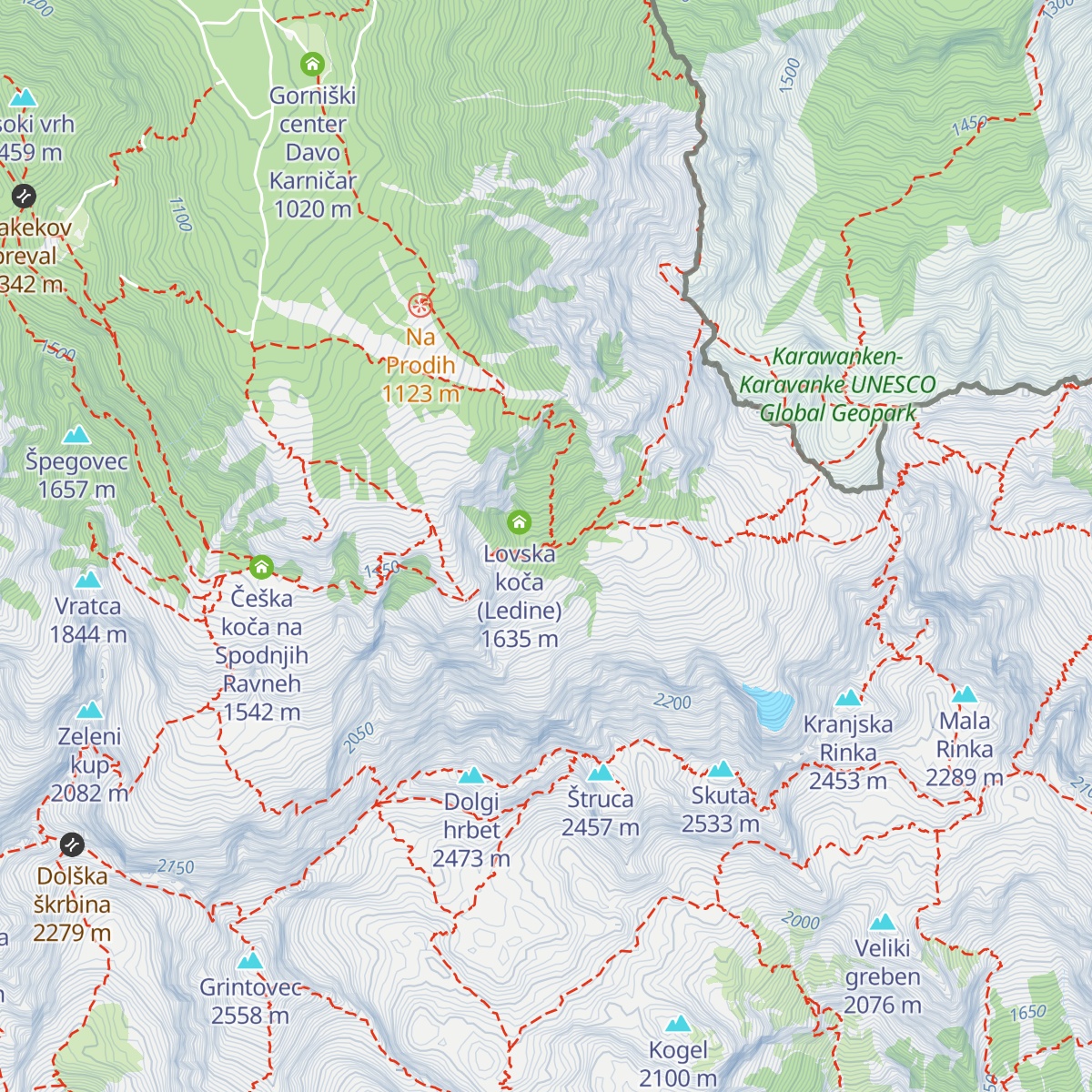 Kranjska koča na Ledinah map