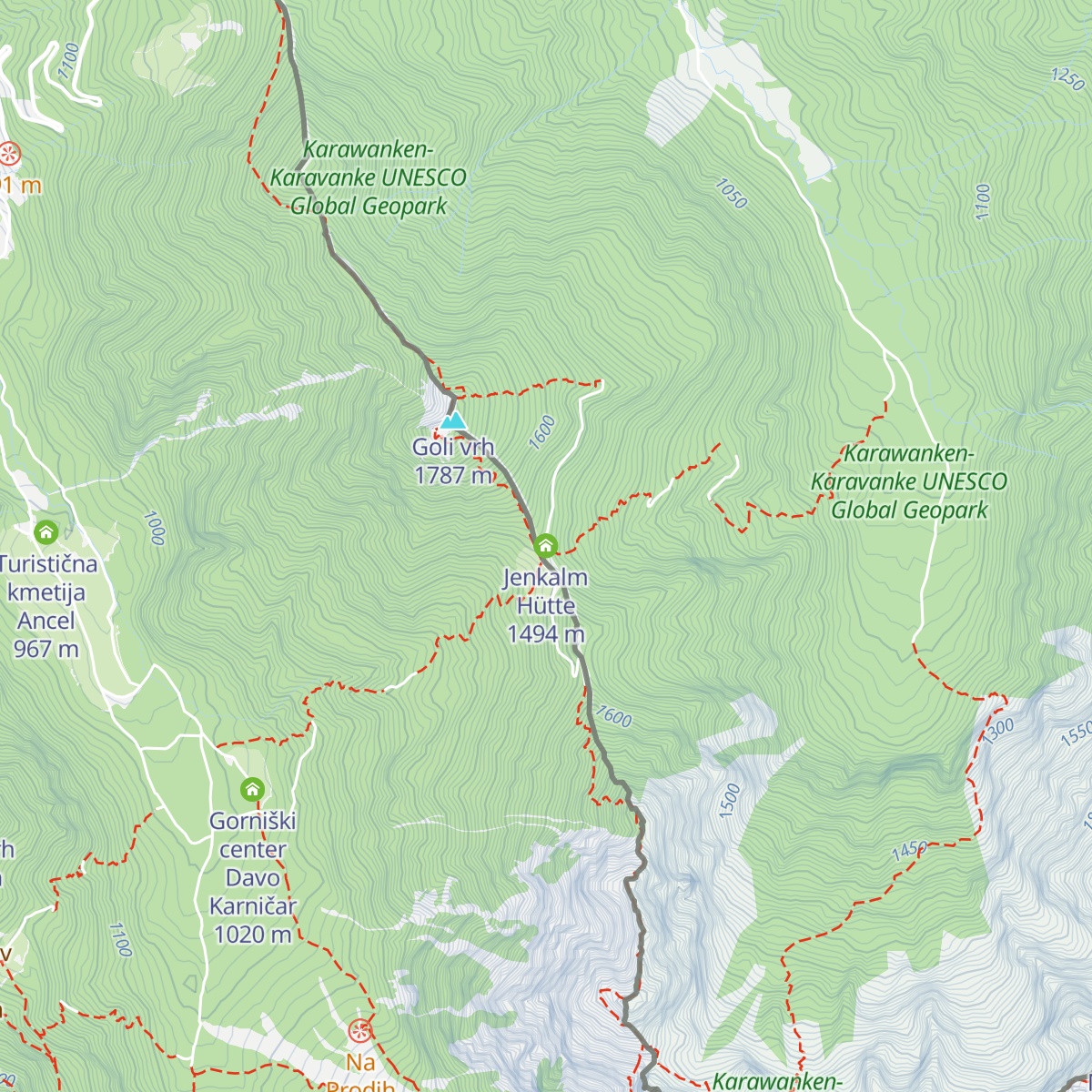 Jenkalm Hütte map