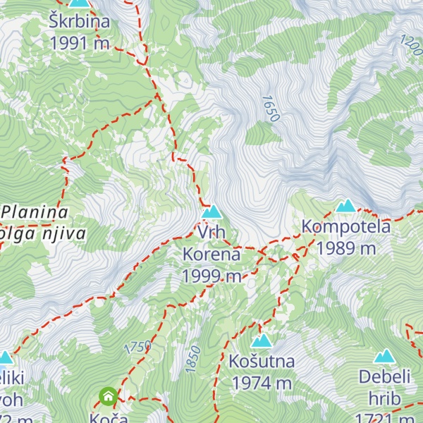 Map of Vrh Korena
