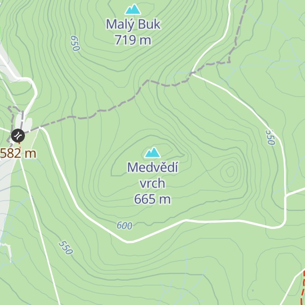Map of Medvědí vrch