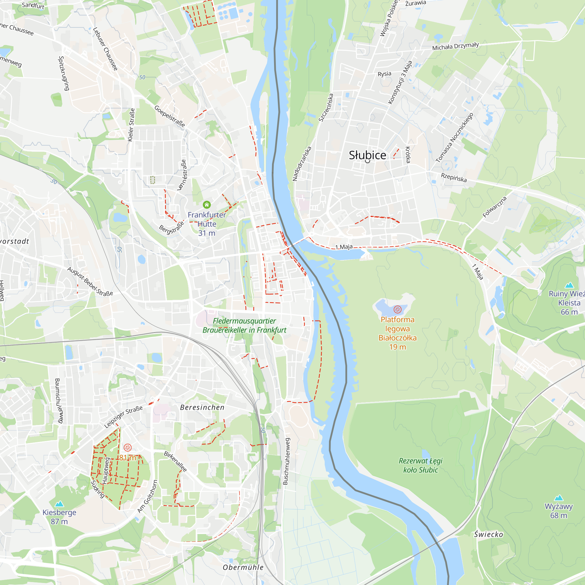 Touristinformation Frankfurt (Oder) map